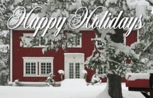 #GS20 "Happy Holidays" Red House Mailbox Postcard